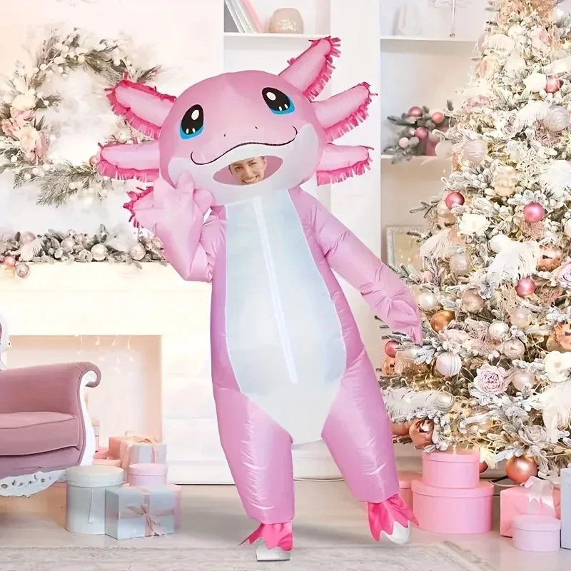 WU01 Adorable Funny Salamander Design Inflatable Suit Halloween Christmas LARP Party Supplies Photography PropsJk5*！