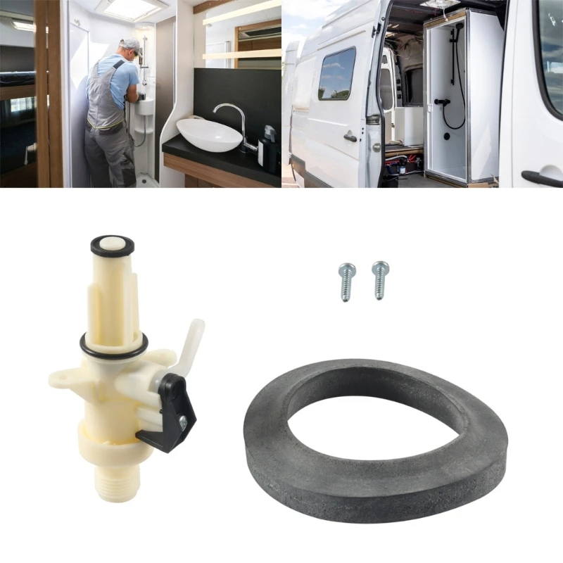 Caravans Campers Commode Water Valves Set Simple Setup Corrosion Resistant for Motorhome Simple Installation Maintenance