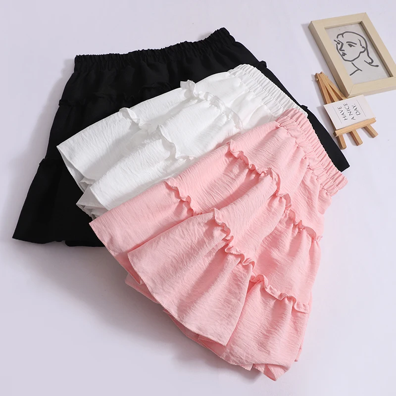 

ITOOLIN Summer Women Sweet Ruffles Skirt High Waist Office Slim A-line Skirt Casual Beach Vacation For Women Mini Skirt 2024