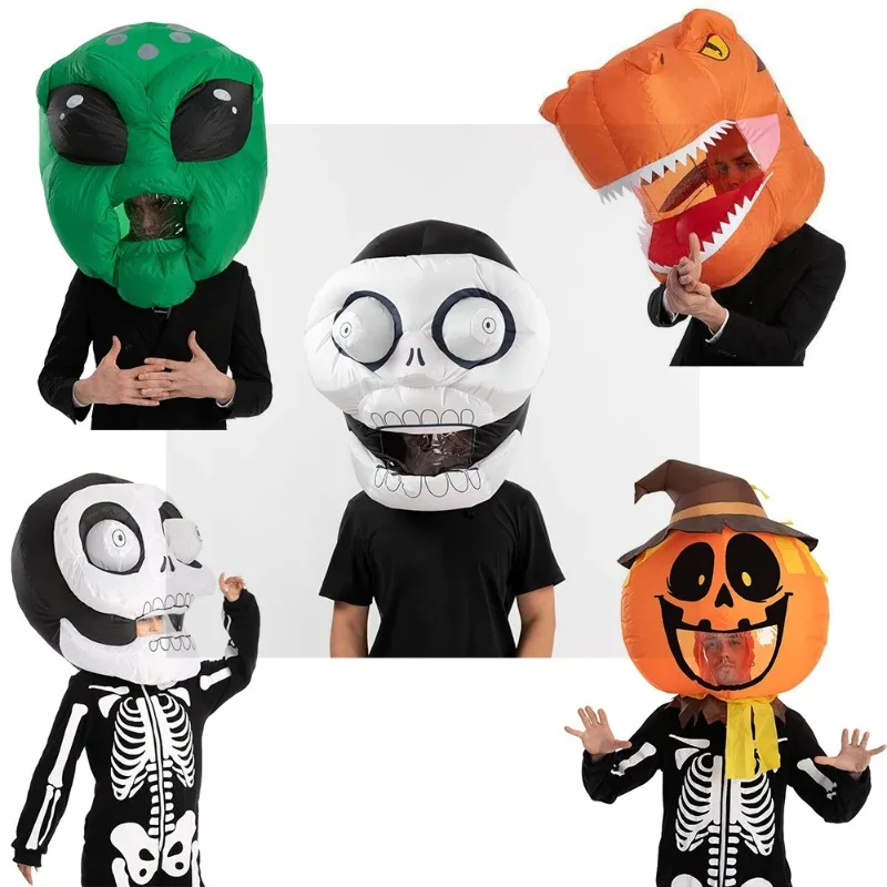

Funny Adult Inflatable Head Piece Cosplay Alien Dinosaur Ghost Pumpkin Costume Suit Fancy Dress Halloween Carnival Theme Party