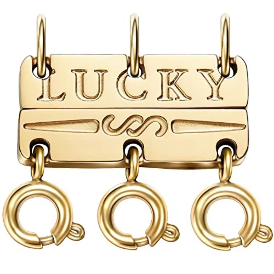 

Lucky Necklace Layering Clasp Separator for Stackable, 14K Gold and Silver Plated Multiple Necklace Clasps for Women