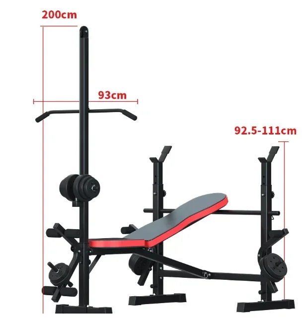 Adjustable barbell set gym weightlifting bed bench weight for chest press machine sports