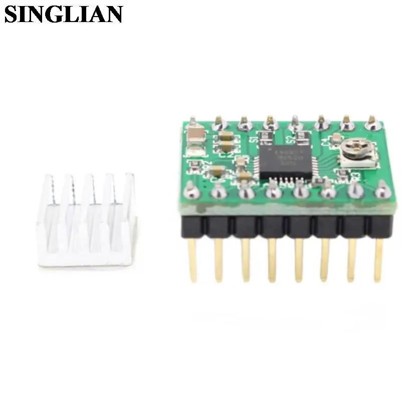 4pcs/lot Green Board Reprap Stepper Driver Stepper Motor Driver Module A4988 With 4pcs Heat Sink