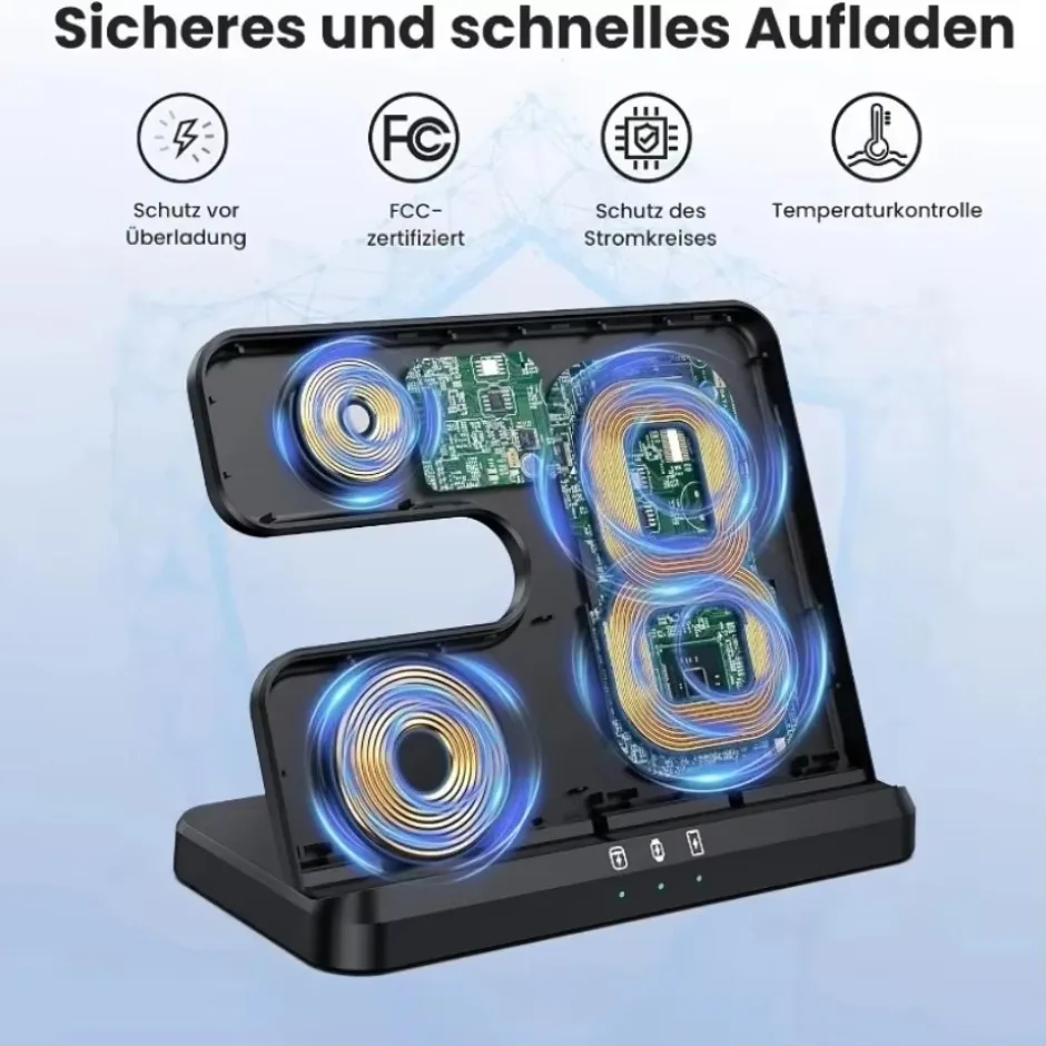 3 في 1 قاعدة شحن سريعة محطة شاحن لاسلكي حامل لسامسونج Z أضعاف 5 4 3 S24 S23 غالاكسي ساعة 2-9 نشط 2 سماعات الأذن برو