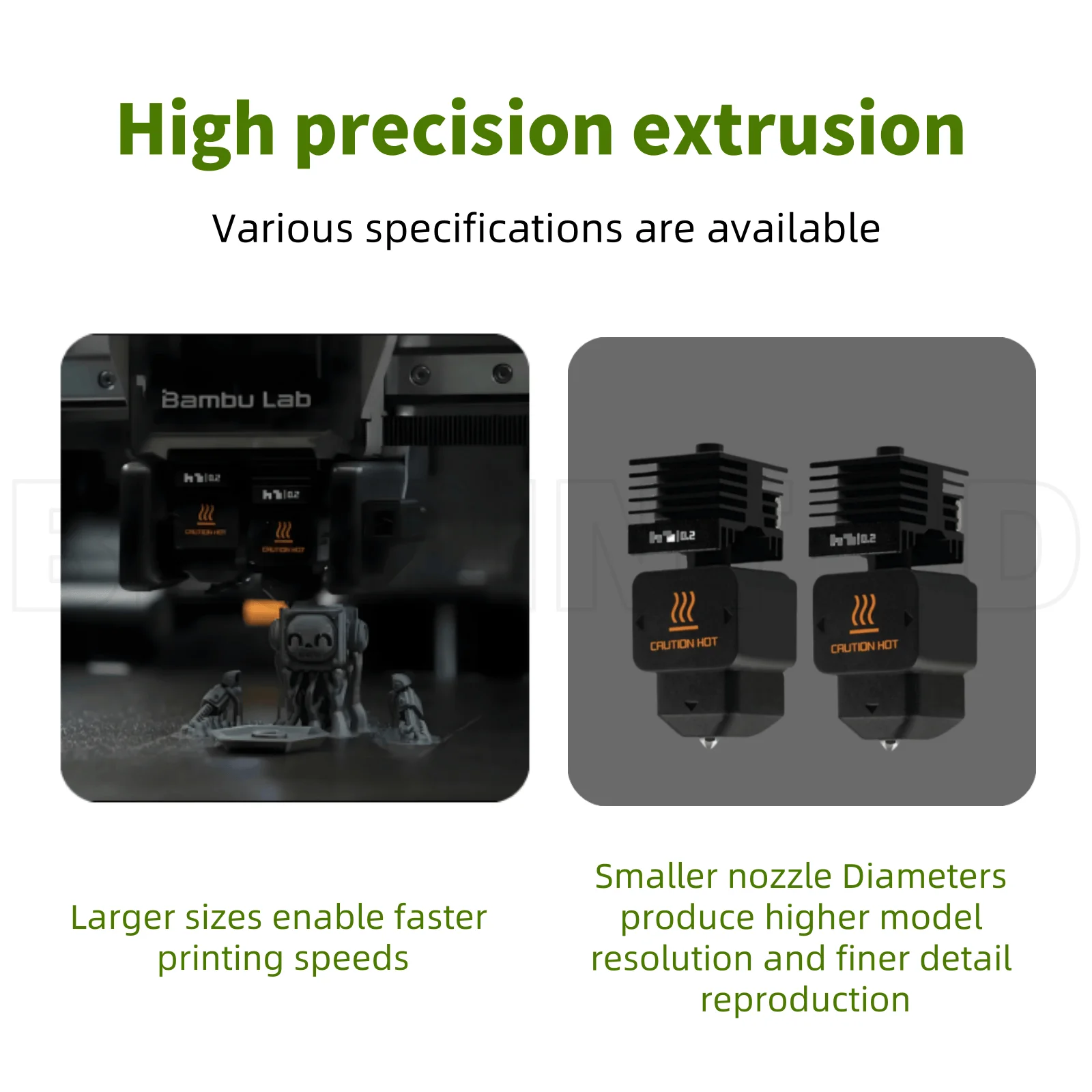 Upgrade Hotend Kit for Bambu Lab H2D with 0.4mm Hardened Steel Nozzle Silicone Cover Hotend For Bambu lab H2D 3D printer parts