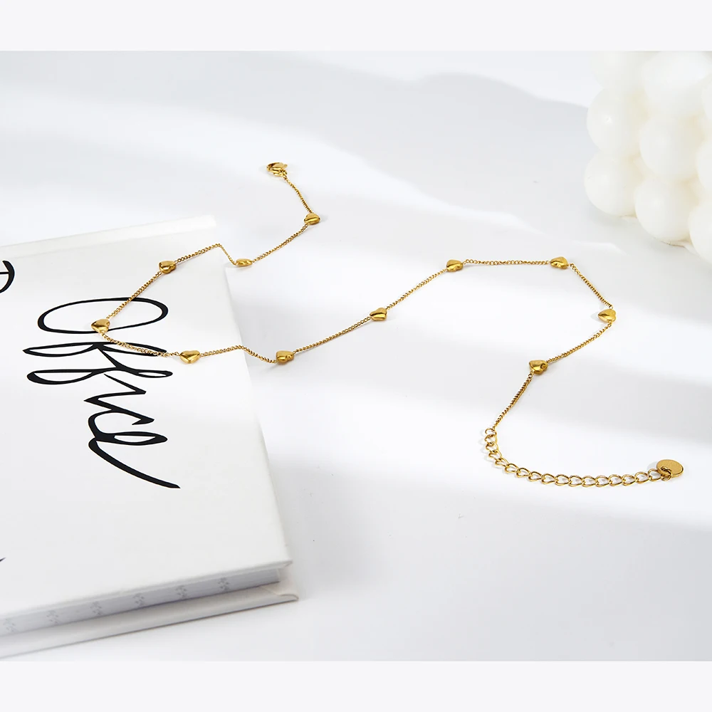 ENFASHION Para Mujer Luck Heart Clavicle Chain Necklace For Women Jewelry Necklaces 18K Plated Gold Fashion Cute Simple P223321