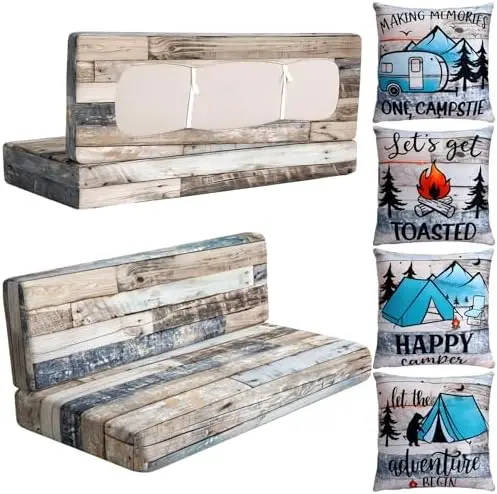 

8-Piece RV Dinette Cushion Cover Set - Stretchable, Washable Slipcovers for Camper Furniture Protection