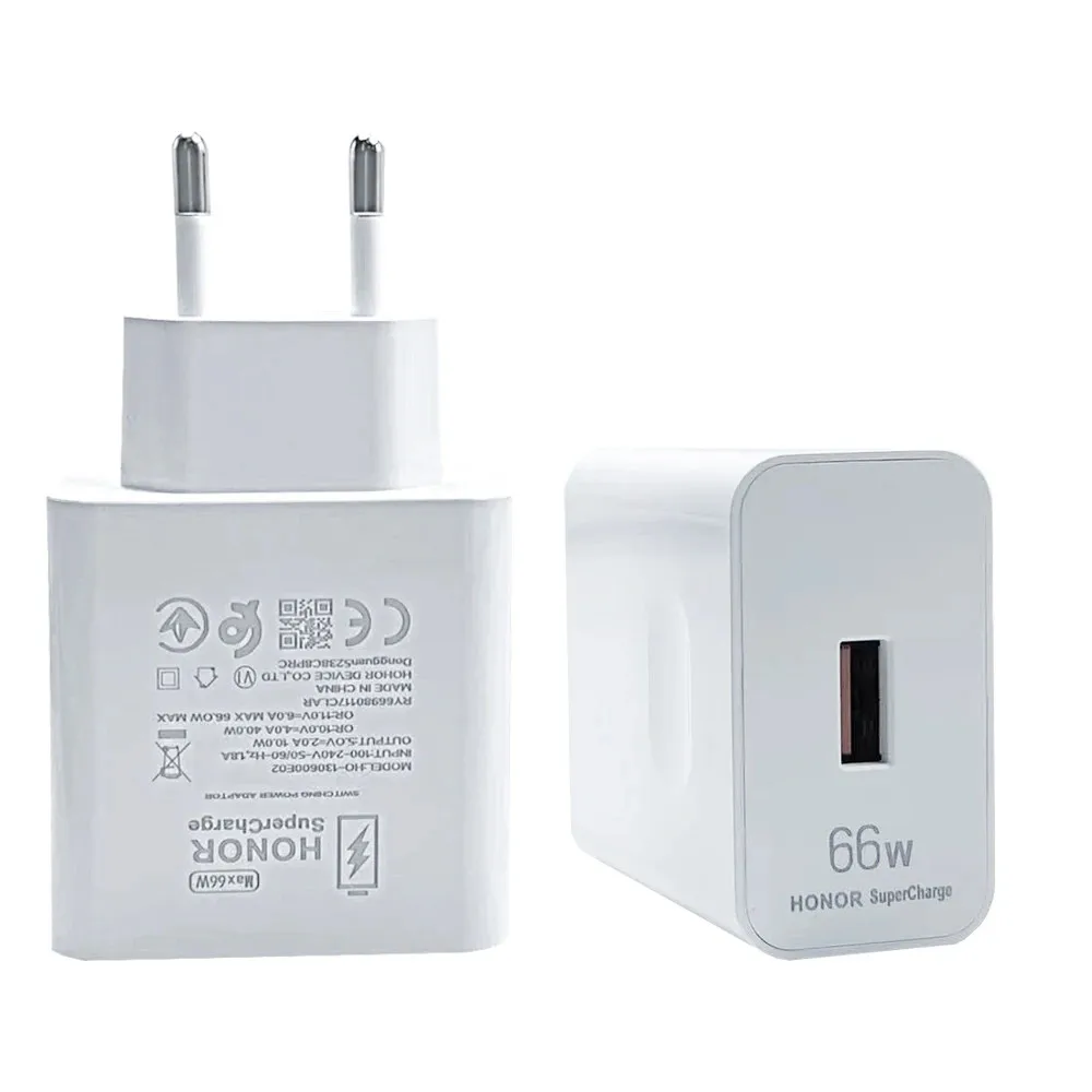 Original Honor 80 70 60 50 Pro Super Fast Charger Max 66W EU/US/UK Plug Type C Cable For Magic 7 6 5 4 Huawei Mate 60 40 30 20