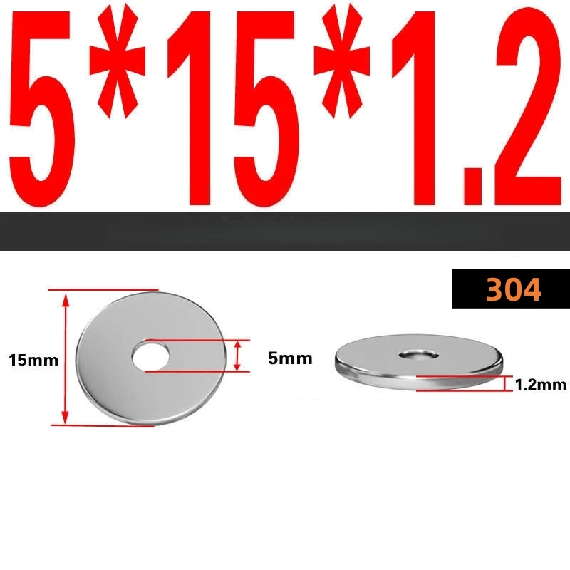 A2-70 304 SS Big Large Flat Washers M3 M4 M5 M6 M8 M10 M12 Metric Oversized Wide Plain Washers Spacers Heavy Duty Gaskets image 4