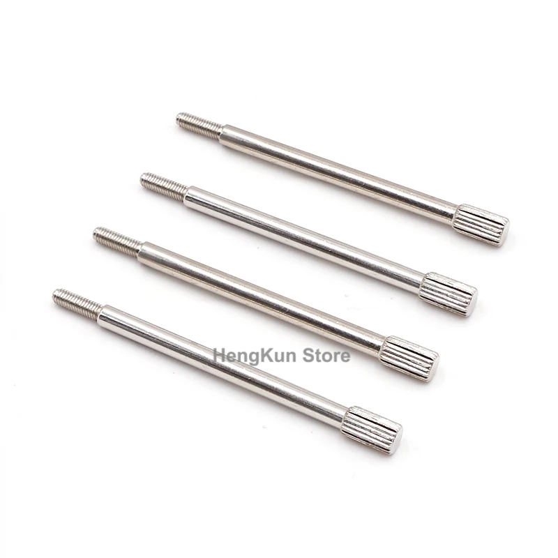 10pcs M3 * 54.5mm 원통형 헤드 슬림 로드 나사 널링 손으로 꼬임 수동으로 조정 된 긴 나사 니켈 도금