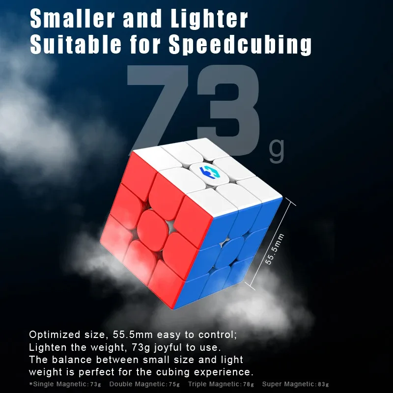 X3 Professional Magnetic Speed Cube 3x3 Pyraminx Speed-Cubing Fidget Puzzle Brain-Teaser Kid's Toy 9-Level Tension DIY Speed