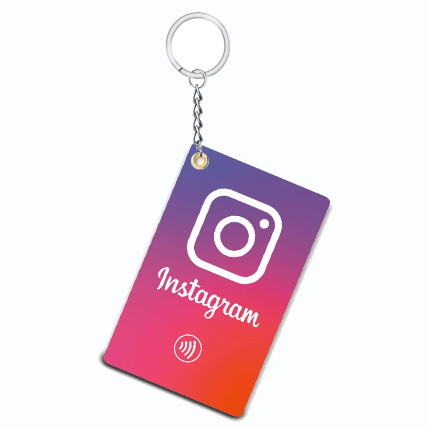 Instagram NFC Cards with Metal Key Chain Key Ring for Google Reviews