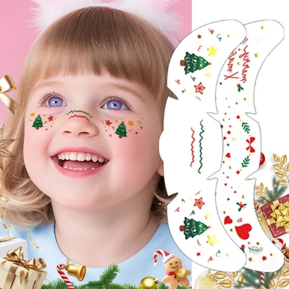 الملونة عيد الميلاد الوجه الوشم ملصقات DIY للماء الوجه الوشم ملصق الساخن ختم النمش ماكياج التصحيح الوجه الديكور #4