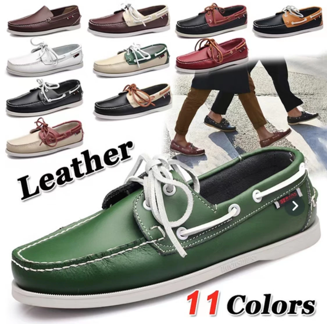 

Sebago Mens Designer Shoes Men Genuine Leather Docksides Classic Boat Shoes For Homme Femme AE12