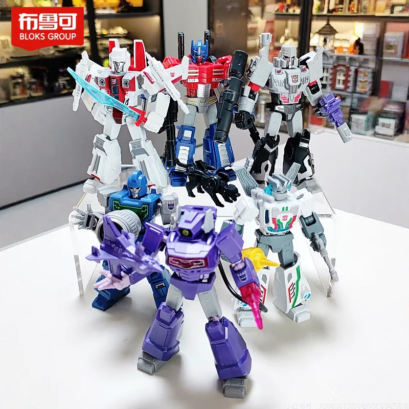 

Blokees Transformation Shining Version 4 Action Figure Toy Megatron Op Starscream Allspark Reignited Assembly Model Kit For Boys