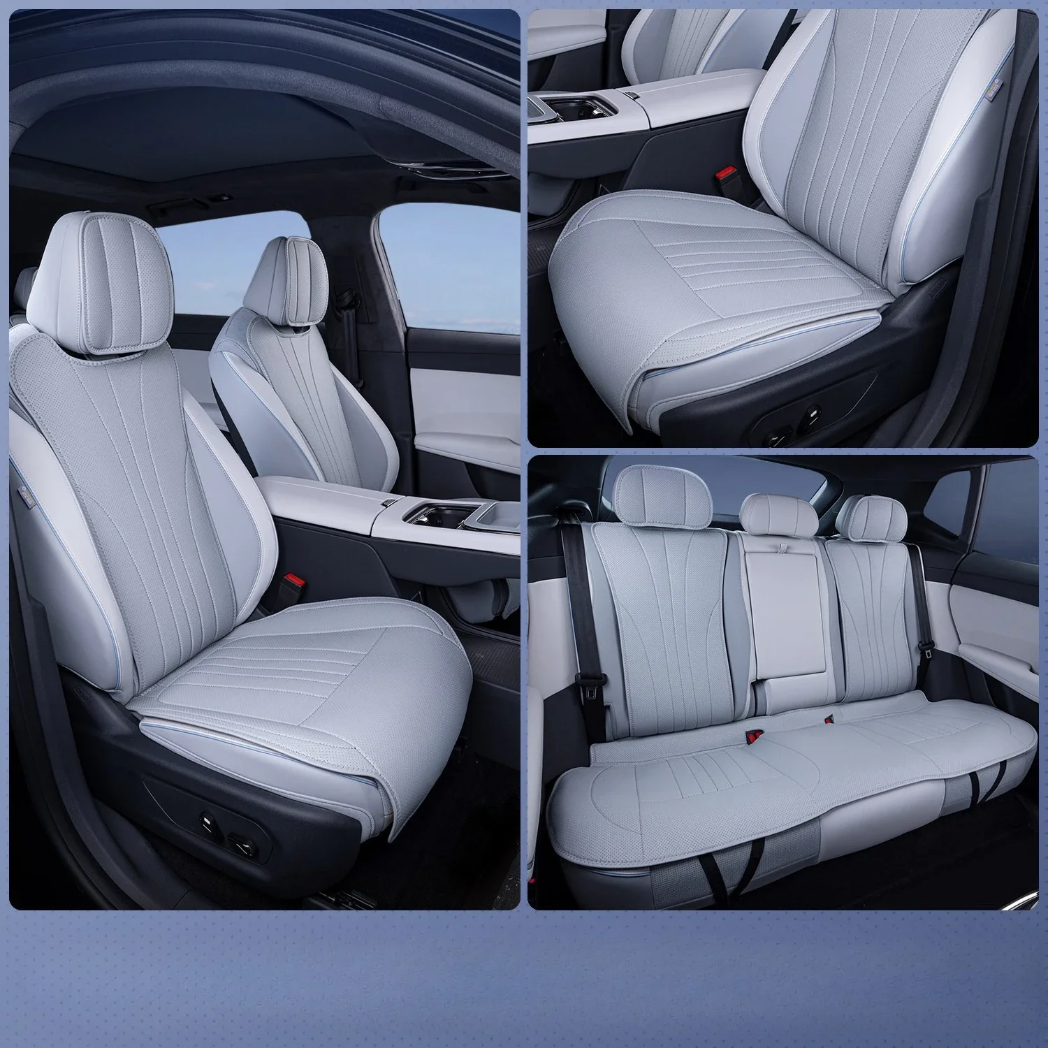 For Voyah Courage 2024-2025 Car Seat Covers Leather Seat Cushions All-season Comfortable Breathable Protective Pad Accessories detail image 7