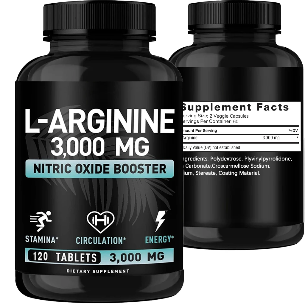 

L-Arginine 3000mg - Support Blood Flow and Vascular Function, Pre-Workout Nitric Oxide Supplement for Men & Women, 120 Capsules