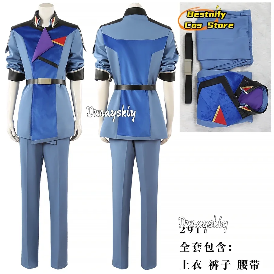 Cosplaymobile terno gundam semente liberdade cosplay mu la flaga traje calças superiores cinto casual terno masculino festa carnaval conjunto completo unif