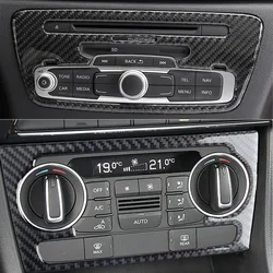 For Audi Q3 2012-2018 Carbon Fiber Console CD Panel Decoration Cover Trim Air Conditioner Control Frame Sticker Car Accessories