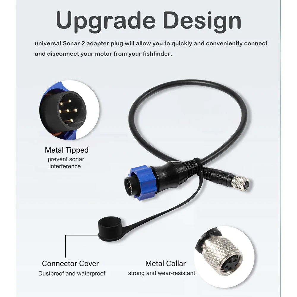 for Lowrance Fish Finder US2 Sonar Transducer on Minn Kota Trolling Motor MKR-US2-10 Universal Sonar 2 Adaptor Cable for 1852060