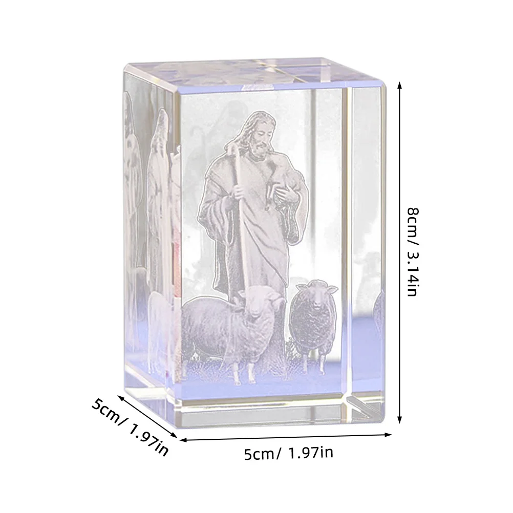 Jesus mit Gravur aus Glas, umweltfreundlich, geringer Energieverbrauch, perfekt für Schlafzimmer, Speisesaal, Geschenke, stilvoller Kristall-Jesus