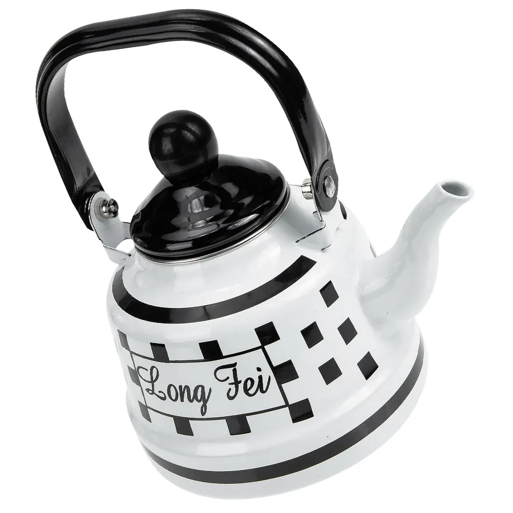 

Kettle Water Enamel Coffee White Portable Hot Kettles Pot Vintage Handle Camping