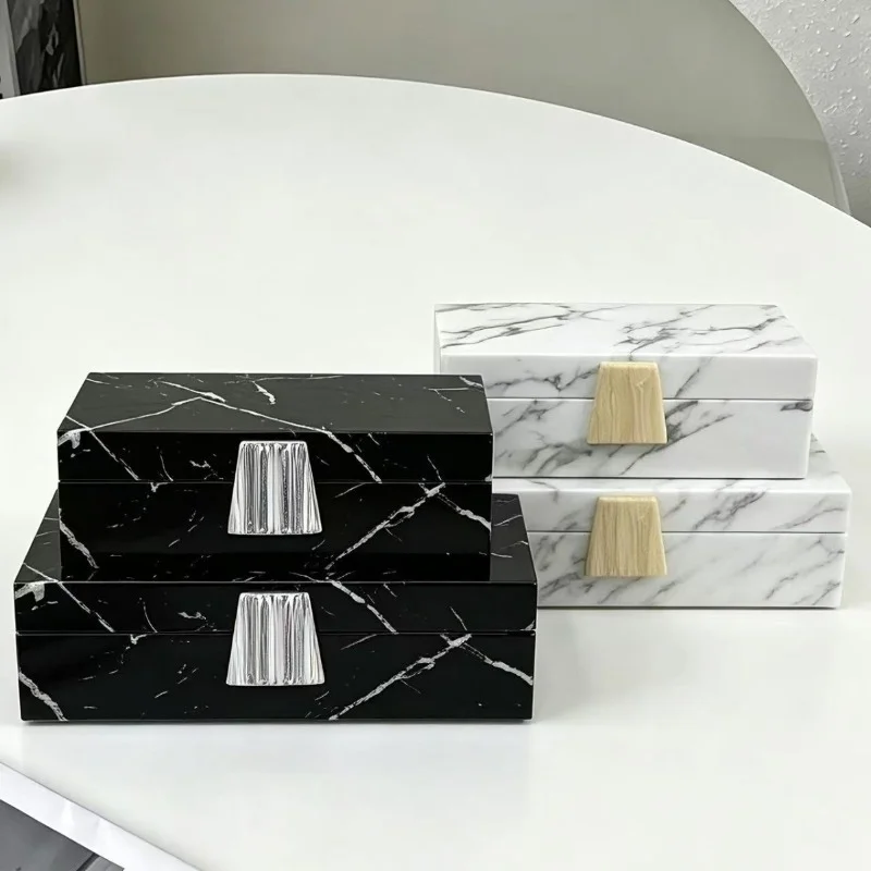Leather Jewelry Storage Box Desktop Necklace Earrings Organizer Box Women Bracelet Watch Rings Boxes Home Sundries Storage Case