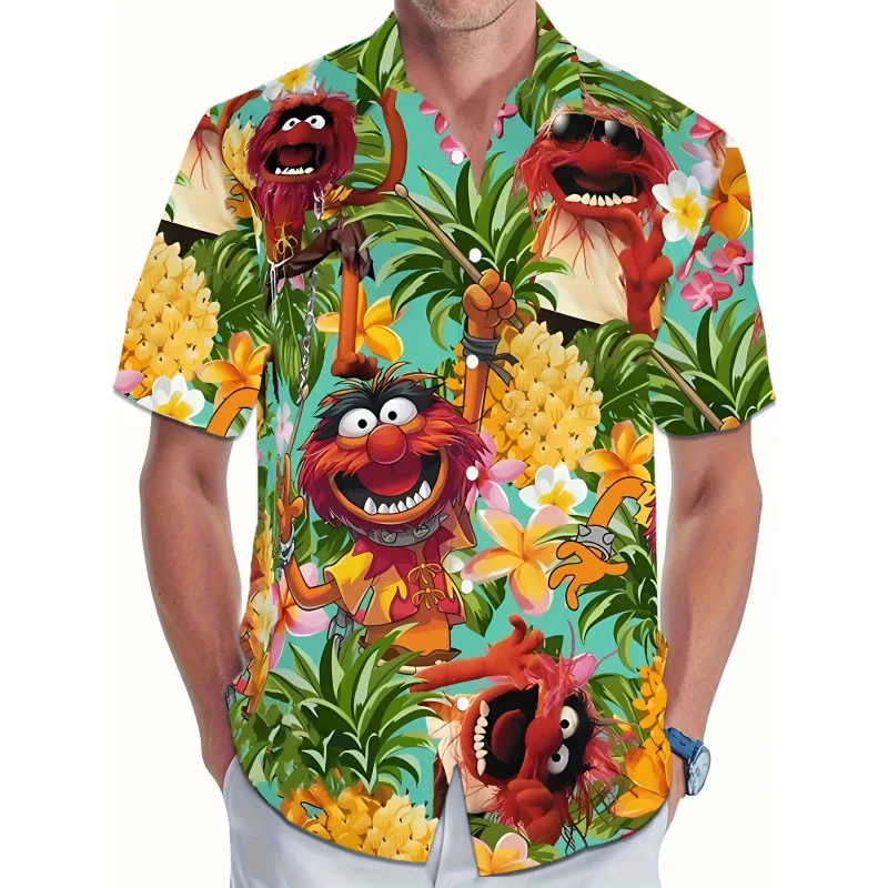 

Men's Vintage Animal Print Button Shirt - Sleeve，Polyester Fiber，Vintage Sports Design，Casual or sporty，Summer Fashion|Graphic P