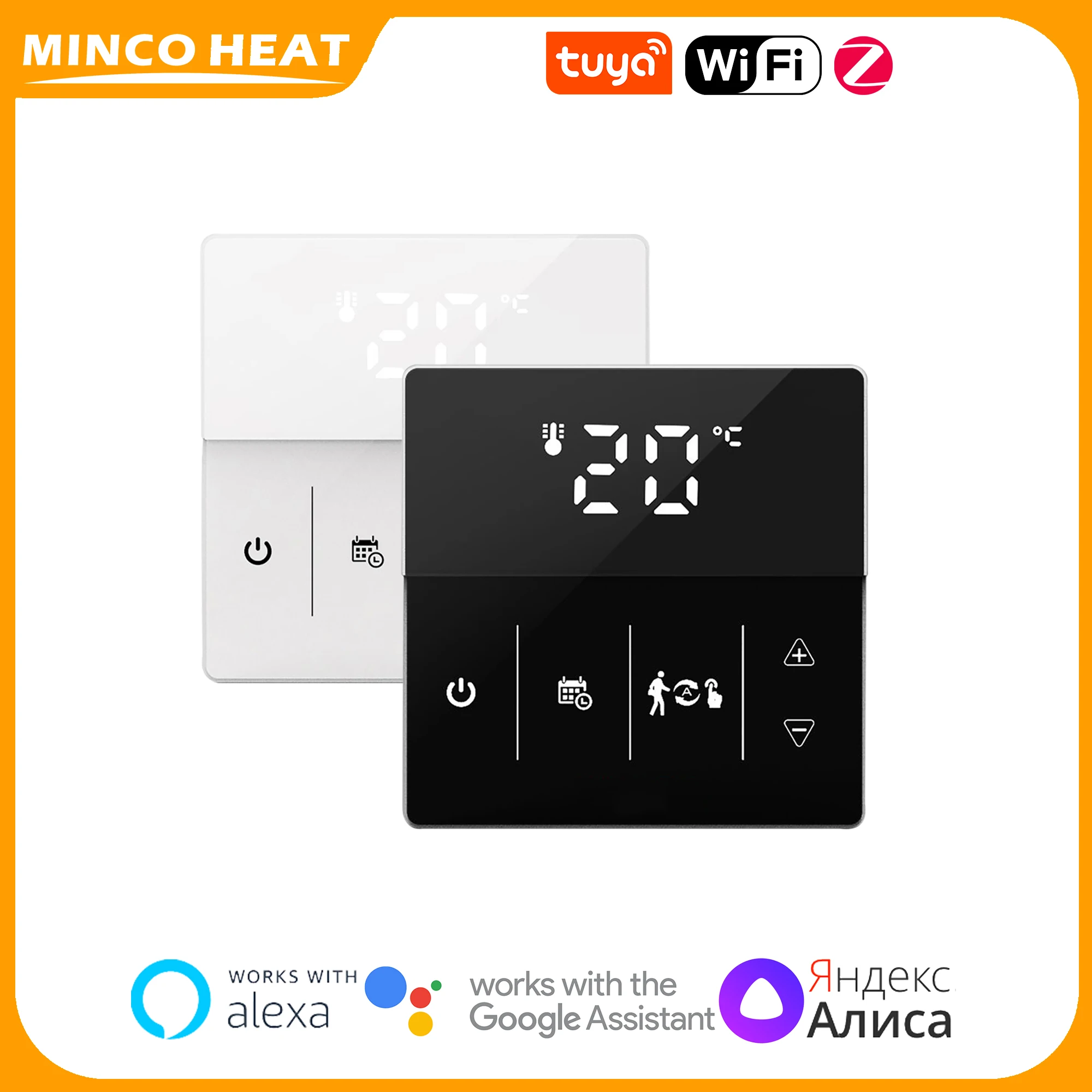 Minco Heat Zigbee/Wifi Smart Temperature Controller 90~240V AC, 50/60Hz Underfloor Heating/water/gas Boiler Thermostat