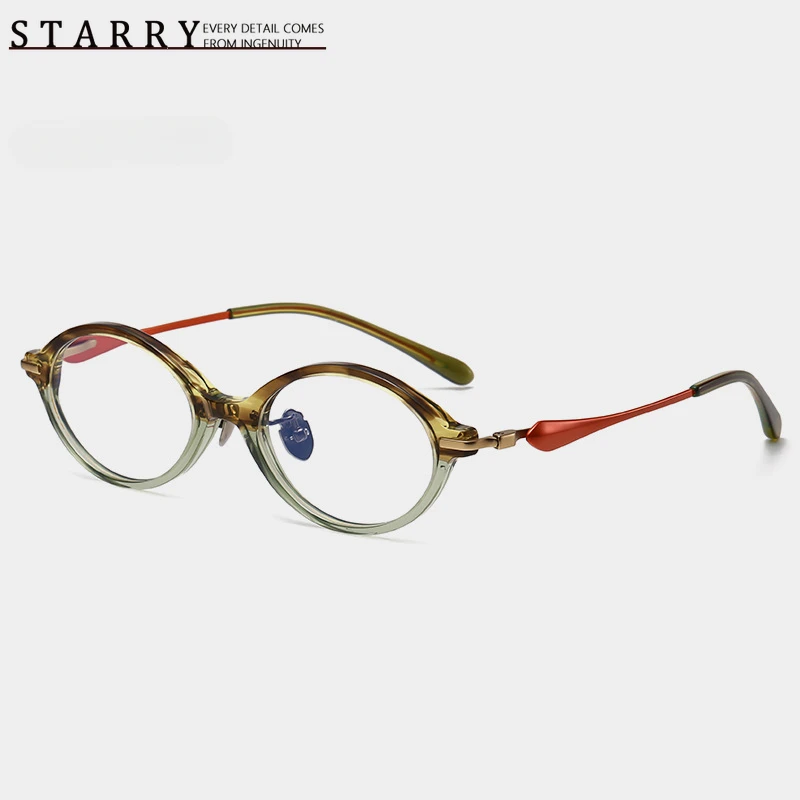 High Quality Pure Titanium Oval Sheet New Frame Small Fresh Style Women Glasses Frame Designer Men Temperament Optical Glasses