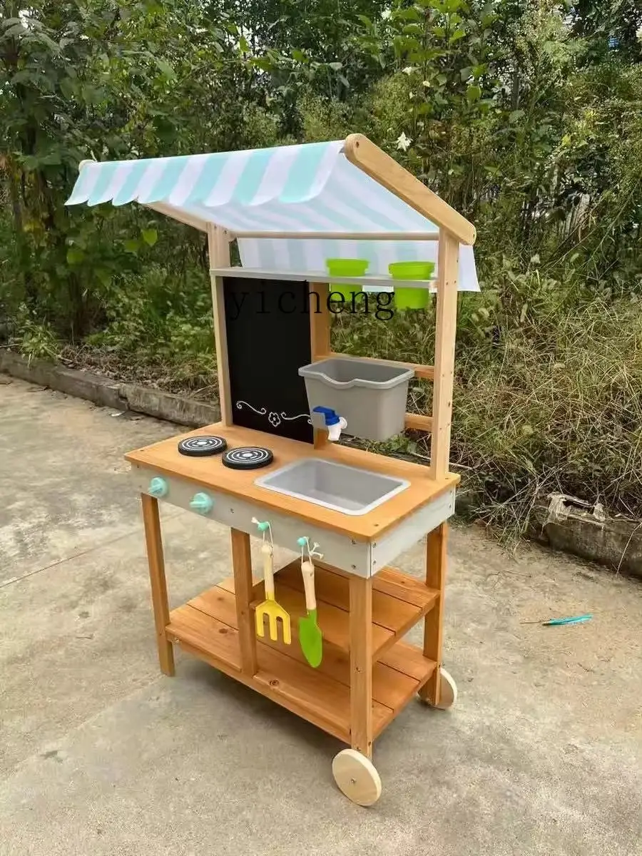 Torneira de simulação de madeira maciça infantil, água pode brincar de casa brinquedos, lama ao ar livre, cozinha, interação pai-filho, Tqh