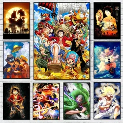 Japan Bandai Retro Anime Surrounding One Piece Luffy Art Canvas Painting Posters Print Mural Home Wall Aesthetic Room Decor