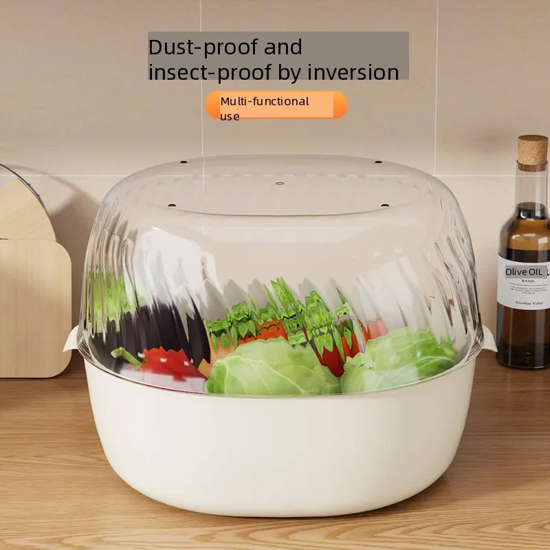 

Double-layer Dust-proof Household Double-layer Thickened Drain Basket for Vegetable Washing Basin