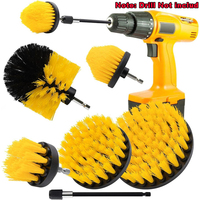 5PCS/Set Drill Cleaning Brush Attachment Set Power Scrubber Wash Brush Kit with Extend Long Attachment for Clean Car Wheel Tire