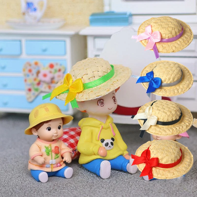 限定手作りドールハウス麦わら帽子サンキャップ、1/12 1/8ドールハウスアクセサリー