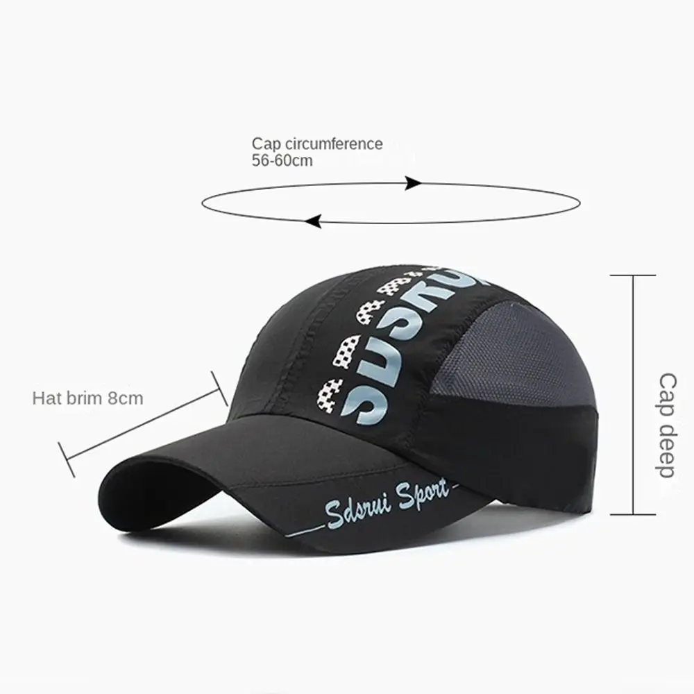 Gorra de béisbol de malla de ala ancha Unisex, gorra transpirable de secado rápido con visera, sombreros ajustables de Hip Hop para deportes al aire libre