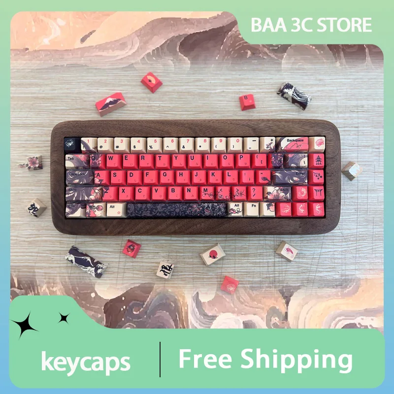 【prajna】 Theme Keycaps Cherry Profile Key Cap Japanese Customized Mechanical Keyboard Cap 139 Key Sets  Pc Accessories