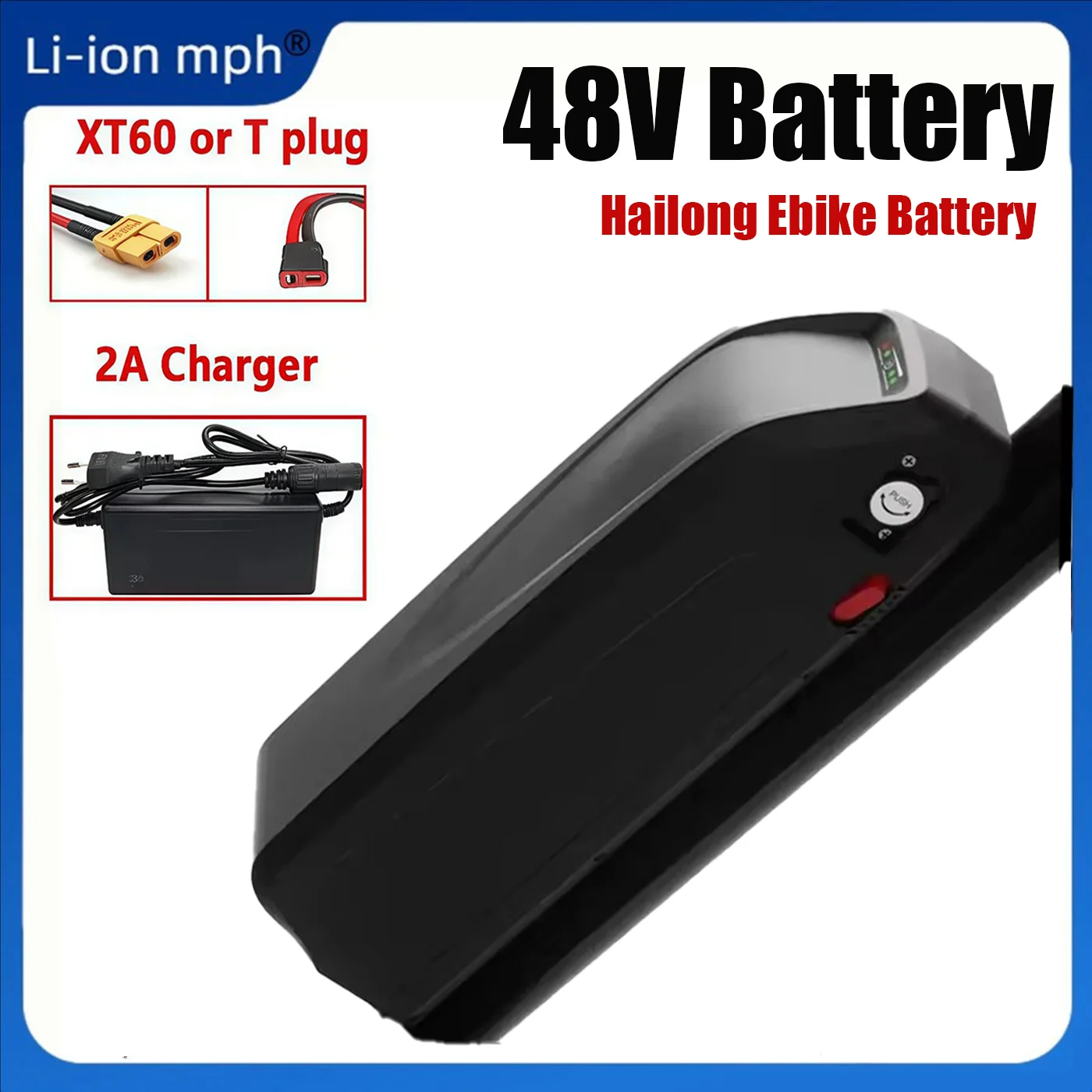 

48V high quality Brand New Original 20Ah 30Ah 40Ah Hailong Battery for Bafang BBS02 BBS03 BBSHD Motor +BMS Customizable Plug