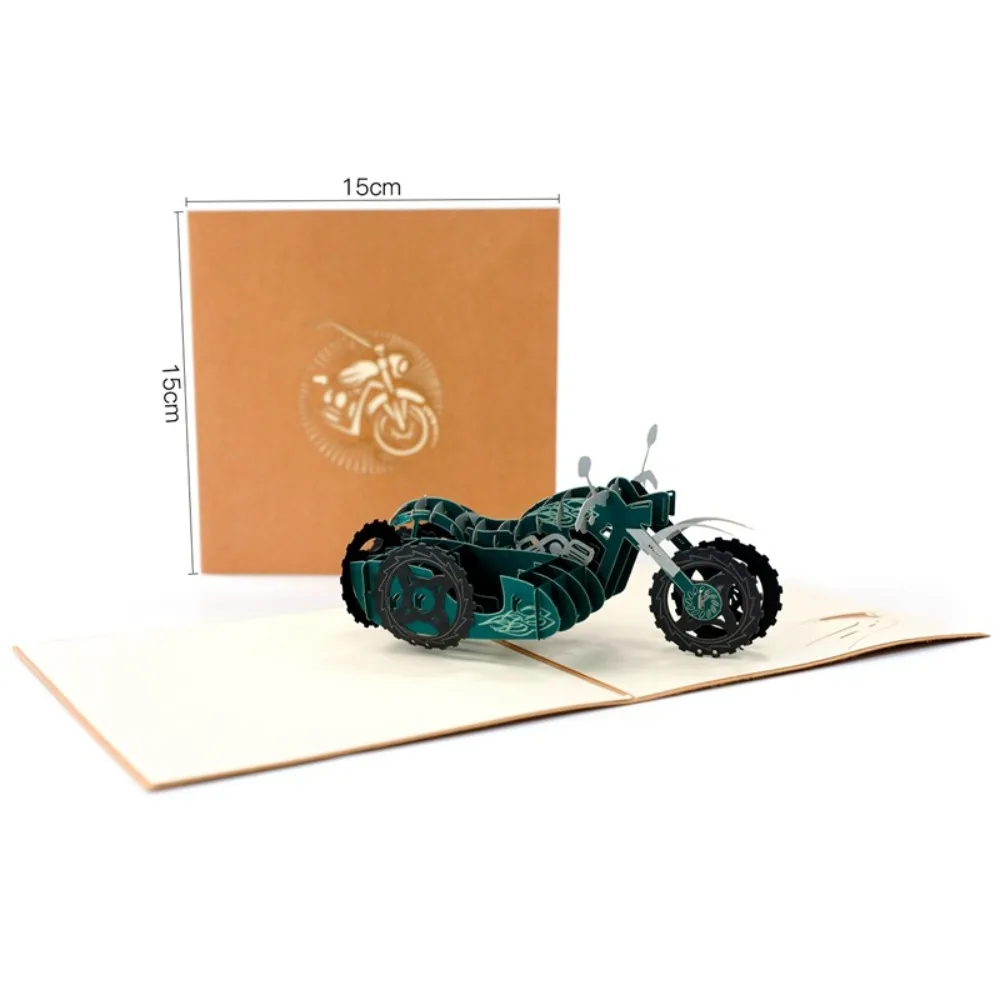 Father's Day Creative Three-dimensional Greeting Card Motorcycle 3D Handmade Small Card Birthday Greeting Card
