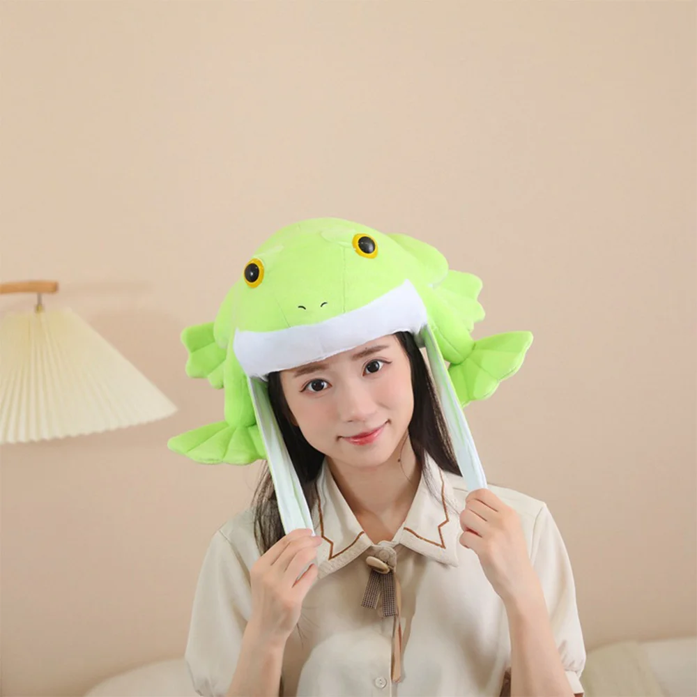 Frog Cosplay Hat Cap 37X56CM Headgear For Adult Roleplay Halloween Carnival Party Costume Accessories Gifts Props