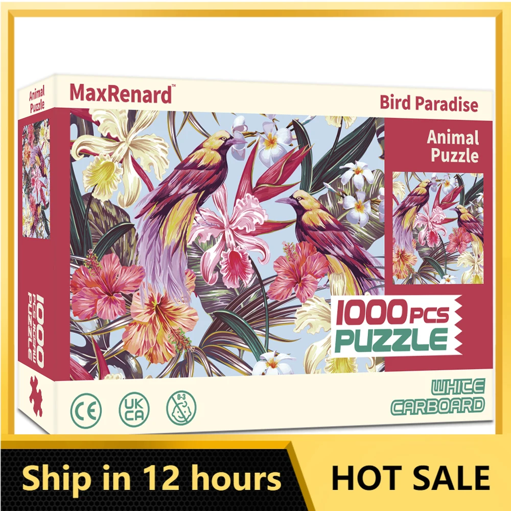 

MaxRenard High Quality 1000 Pieces Jigsaw Puzzle for Adult Bird Paradise with Glue Sheets Home Wall Beautiful Decoration Gift