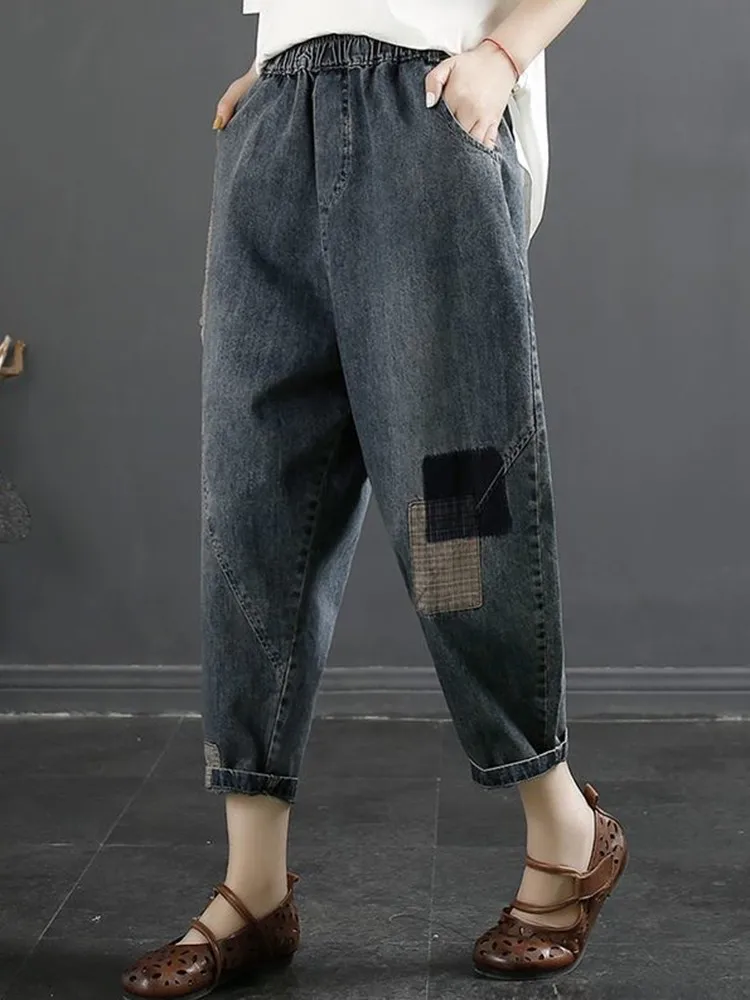 Imagem -04 - Calça Jeans Feminina de Cintura Alta até o Tornozelo Streetwear Estilo Vintage Jeans Casual Feminino Solto Verão Nova Chegada 2023 D291