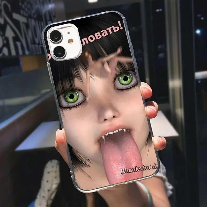 Clmj Cool Girl Punk Y2K Phone Case Transparent For IPhone 13pro 13 12 11 Pro Max Mini XS X XR SE2020 6 6S 8 7 Plus Cover