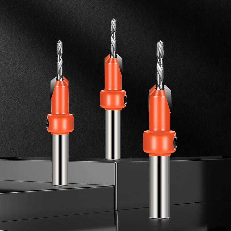 Newshark 2023 New 8mm Shank HSS Woodworking Countersink Router Bit Screw Extractor Demolition for Wood Milling Cutter Power Tool