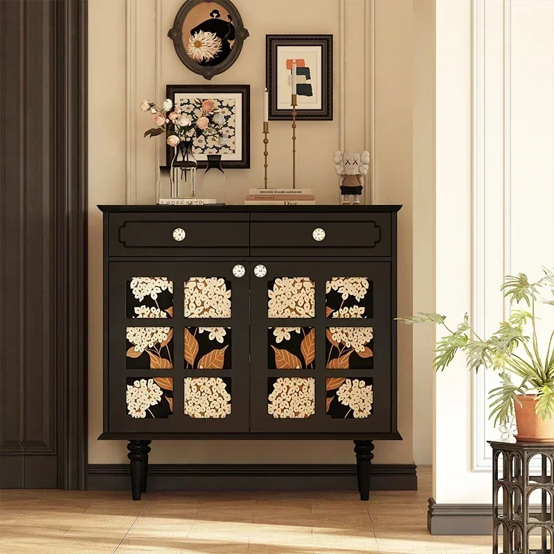

yj7 Multi-layer storage cabinet, storage cabinet, household living room against the wall, high-end printing pattern, side cabine