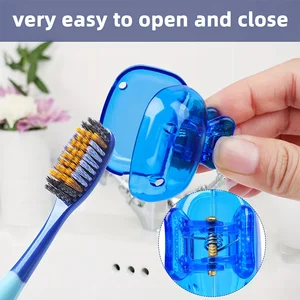Travel Toothbrush Cover Case Waterproof Protective Cap with Clip Portable Brush Head Protector for Home & Trips