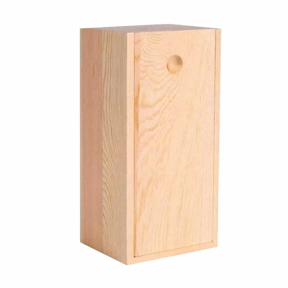 Uniform Color Organizer Natural Wood Storage Box with Drawer Lid Handmade Durable Organizer for Home Office Eco-friendly