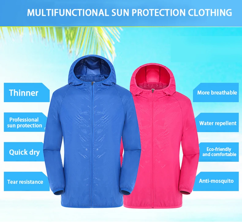 LNGXO Herren Damen Wanderjacke Unisex Wasserdicht Schnell trocknend Camping Windjacke Outdoor Trekking Klettern Regenmantel Anti-UV-Kleidung – Detail 5