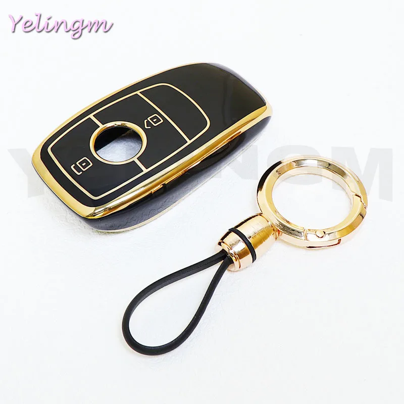 2-Tasten-TPU-Autoschlüsselhülle für Mercedes Benz A C E S G Klasse GLC CLE CLA W177 W205 W213 W222 X167 AMG