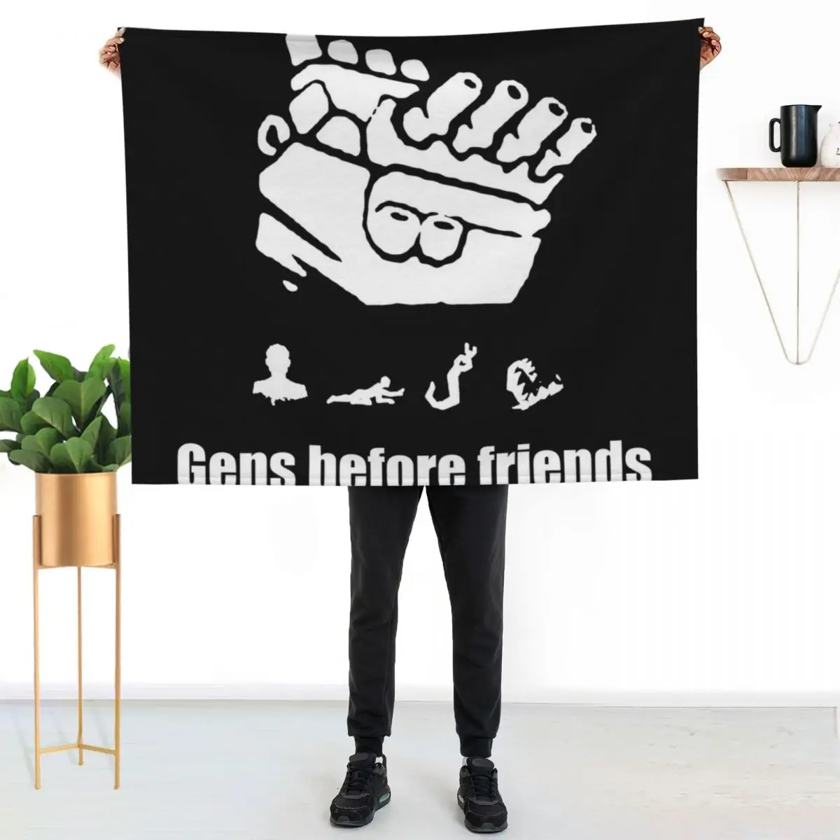 Gens Before Friends! Throw Blanket couch cozy soft plush fuzzy picnic outdoor blanket